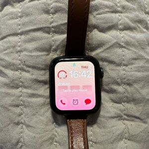 Brown Smartwatch with Square Face and Health Tracking Features